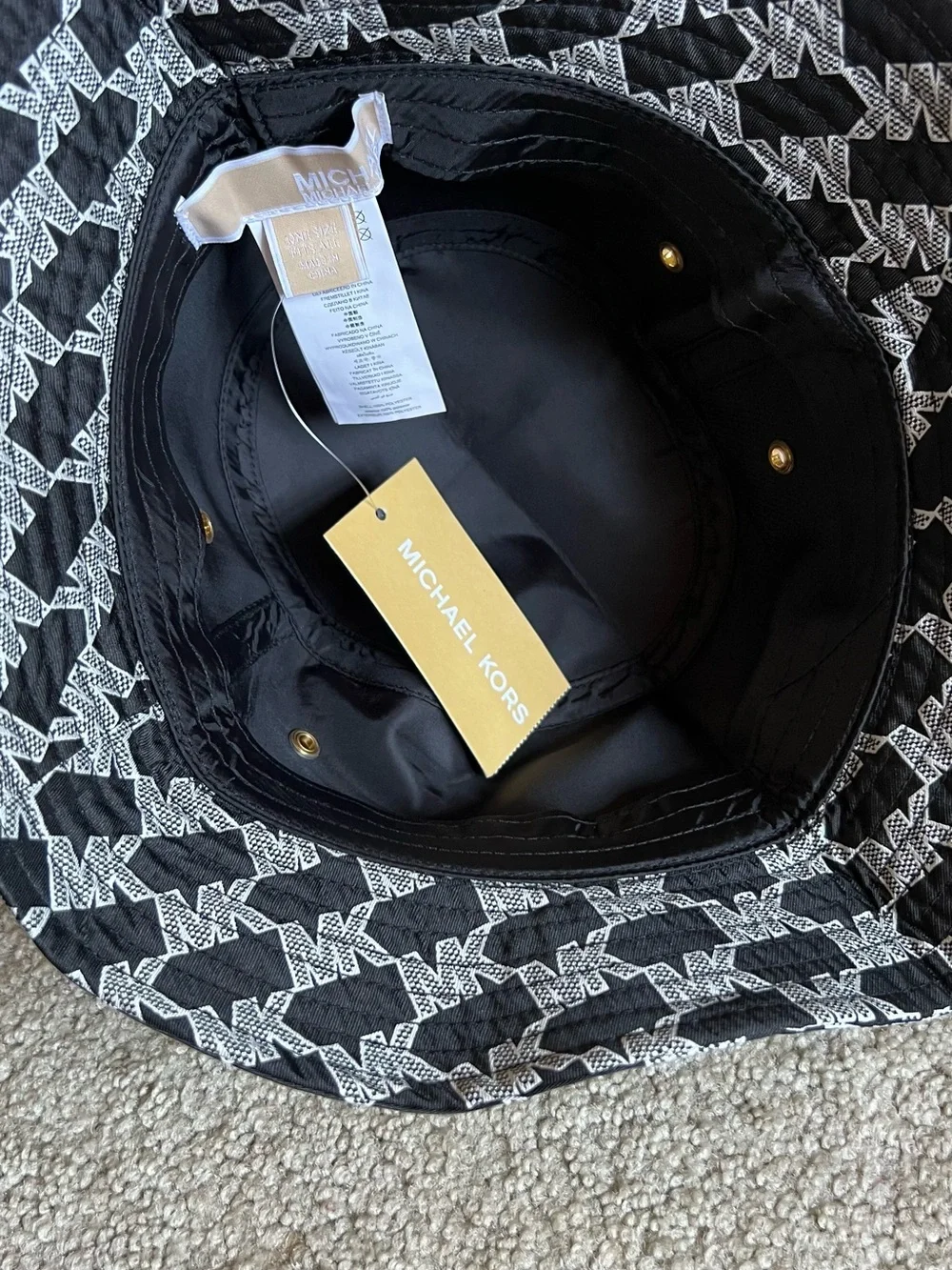 Michael Kors Black and White Logo Bucket Hat